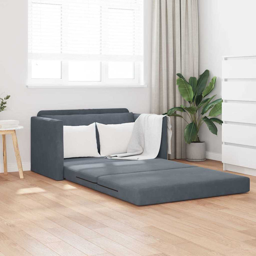 Slaapbank 110cm Donkergrijs Fluweel