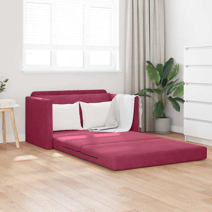Sofa Bed Wijnrood 124 x 204 x 61 cm Fluweel