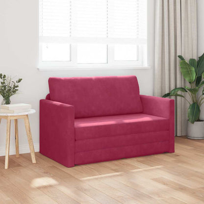 Sofa Bed Wijnrood 124 x 204 x 61 cm Fluweel
