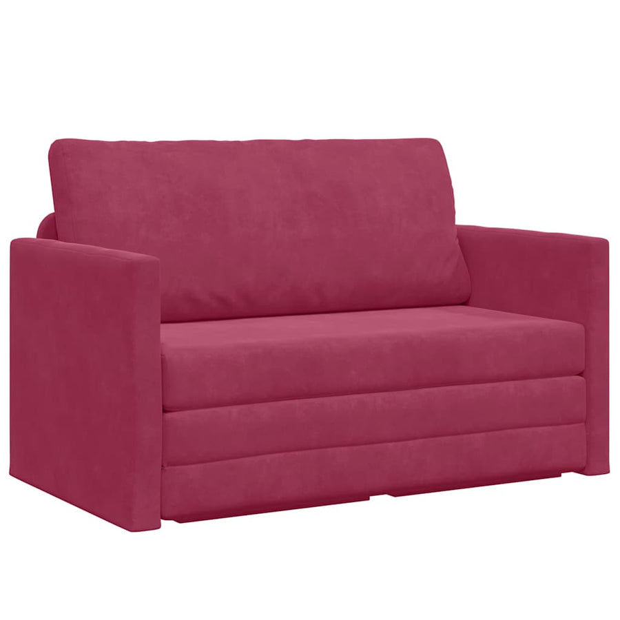 Sofa Bed Wijnrood 124 x 204 x 61 cm Fluweel