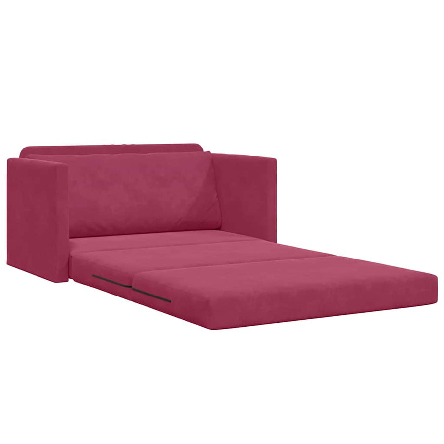Sofa Bed Wijnrood 124 x 204 x 61 cm Fluweel