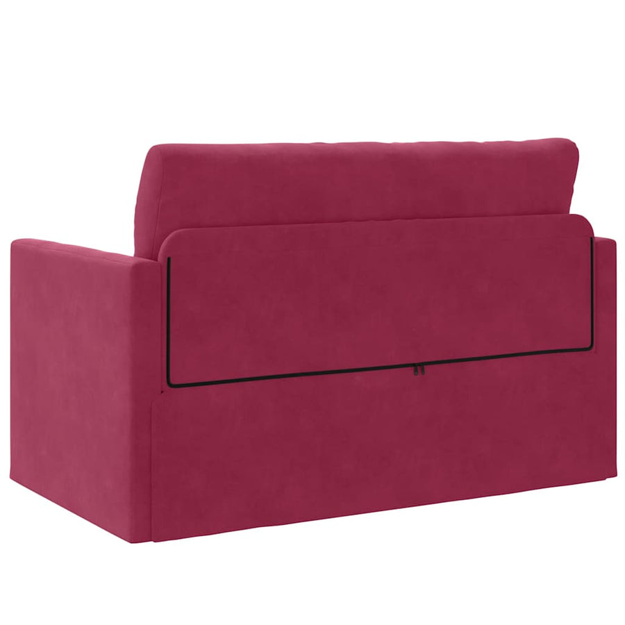 Sofa Bed Wijnrood 124 x 204 x 61 cm Fluweel