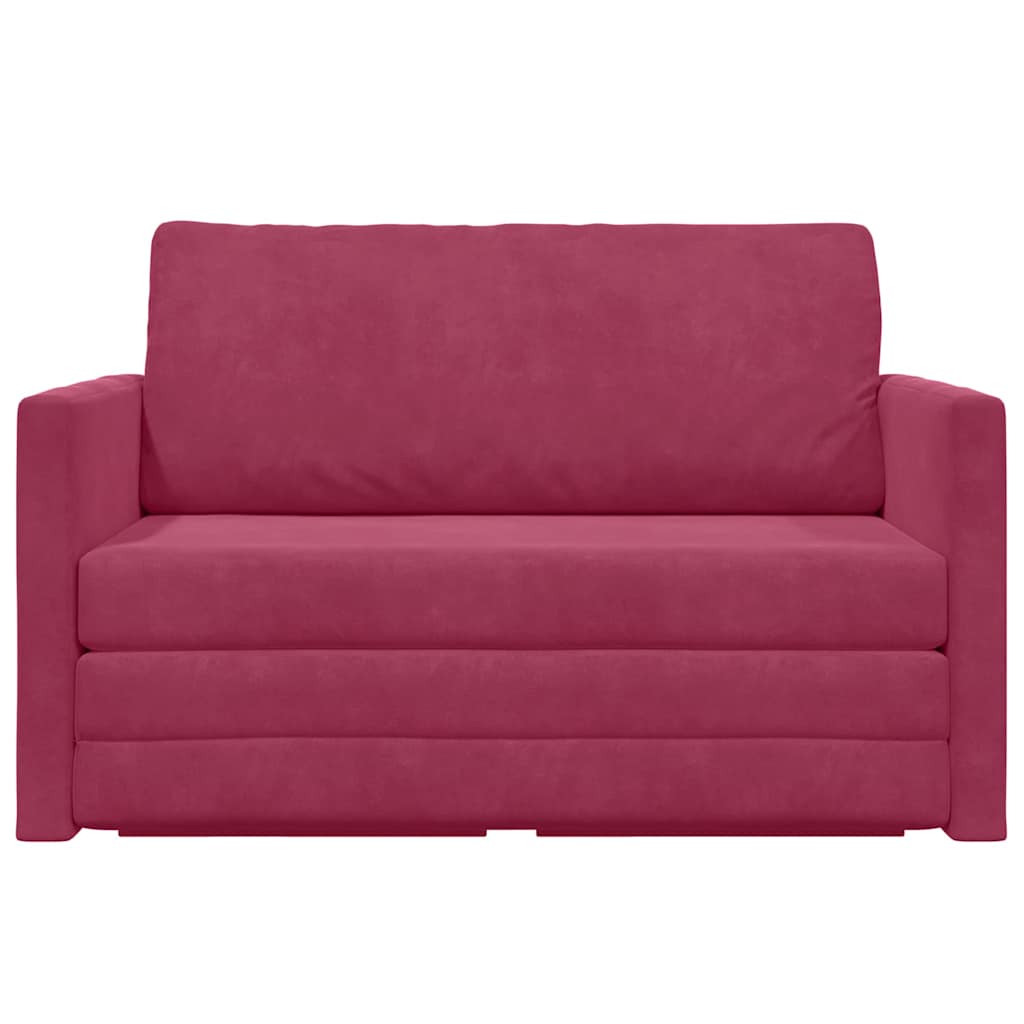 Sofa Bed Wijnrood 124 x 204 x 61 cm Fluweel