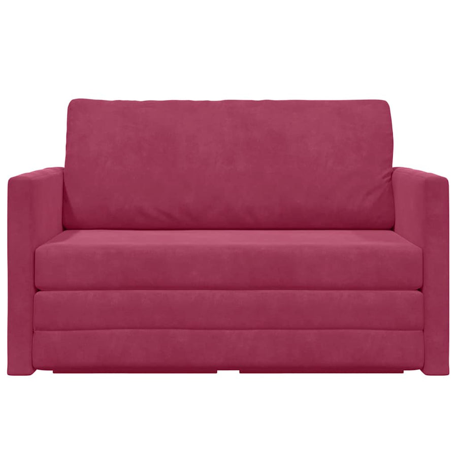Sofa Bed Wijnrood 124 x 204 x 61 cm Fluweel