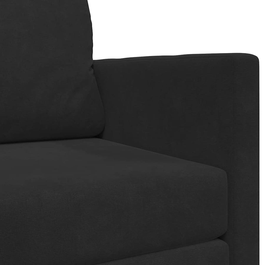 Vloersofa Bed 2-in-1 Zwart 124x204x61 cm Velvet