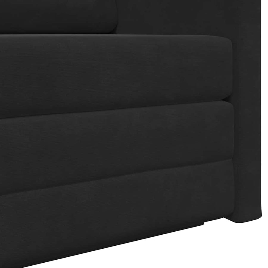 Vloersofa Bed 2-in-1 Zwart 124x204x61 cm Velvet