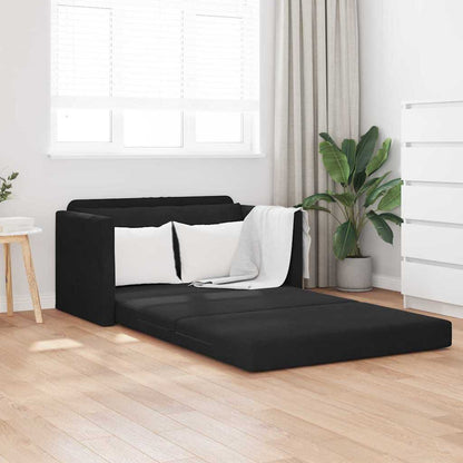 Vloersofa Bed 2-in-1 Zwart 124x204x61 cm Velvet