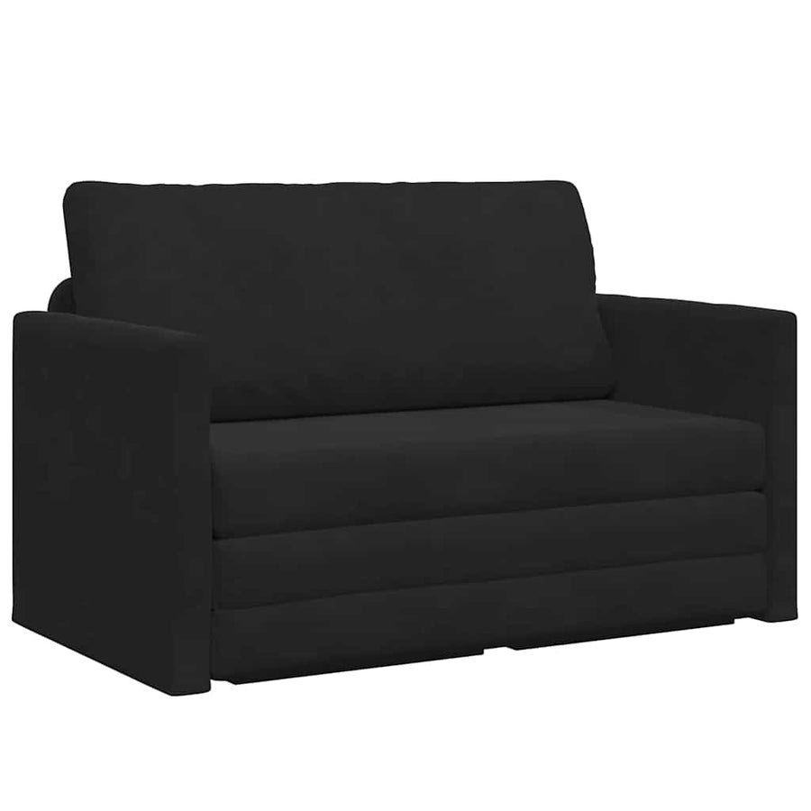 Vloersofa Bed 2-in-1 Zwart 124x204x61 cm Velvet