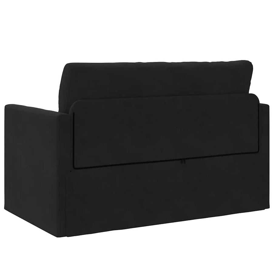 Vloersofa Bed 2-in-1 Zwart 124x204x61 cm Velvet