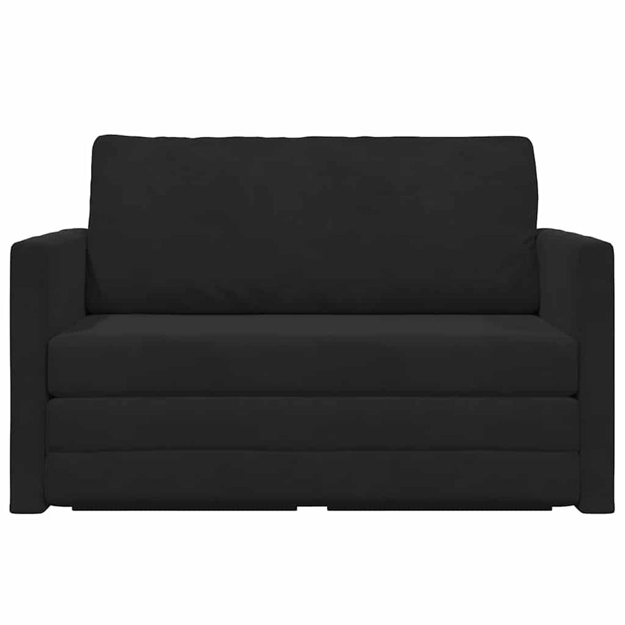 Vloersofa Bed 2-in-1 Zwart 124x204x61 cm Velvet
