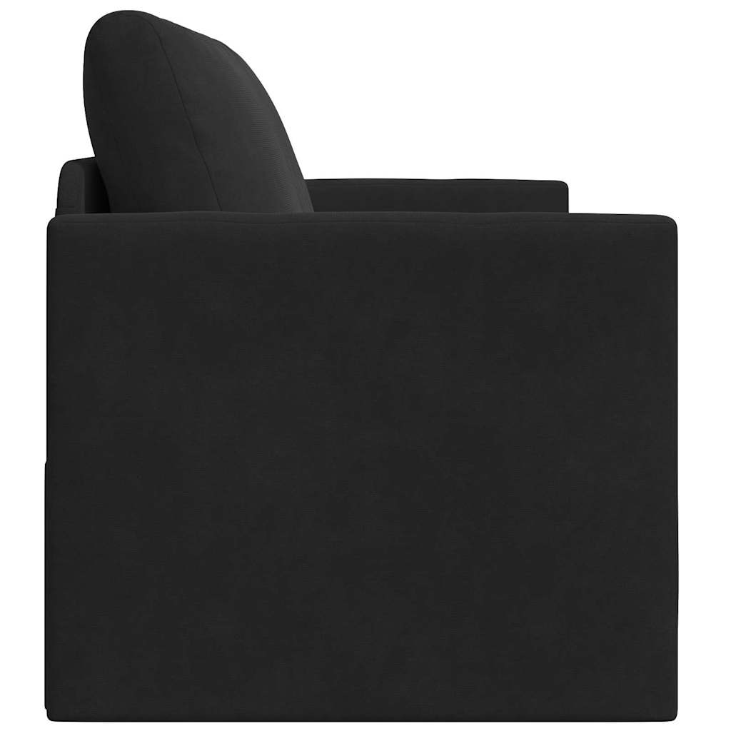 Vloersofa Bed 2-in-1 Zwart 124x204x61 cm Velvet