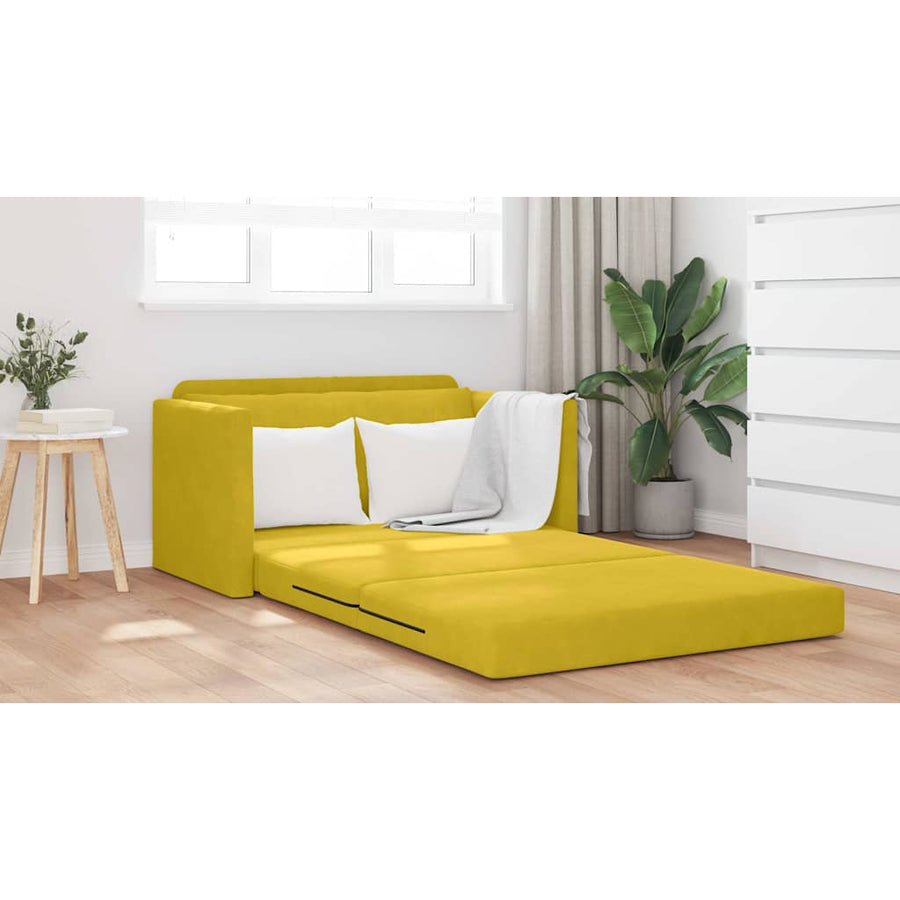 Sofa Bed Zonnebloemgeel 124 x 204 x 61 cm Fluweel
