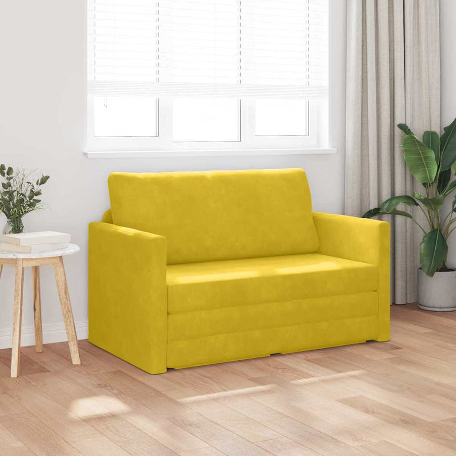 Sofa Bed Zonnebloemgeel 124 x 204 x 61 cm Fluweel
