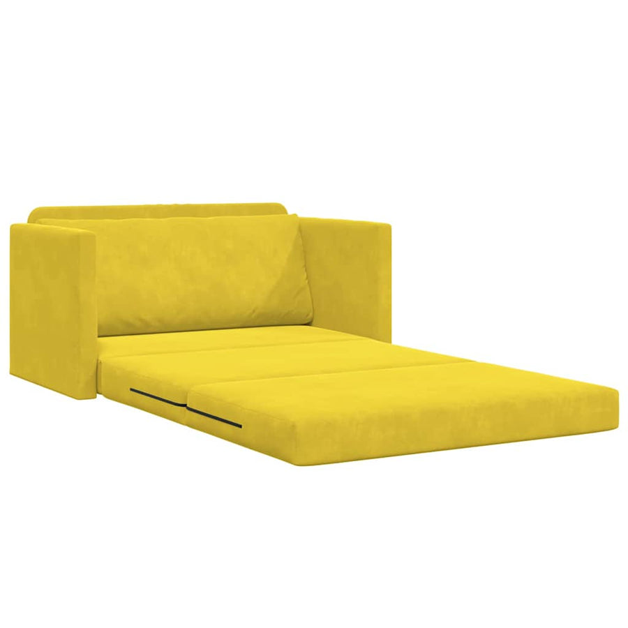 Sofa Bed Zonnebloemgeel 124 x 204 x 61 cm Fluweel