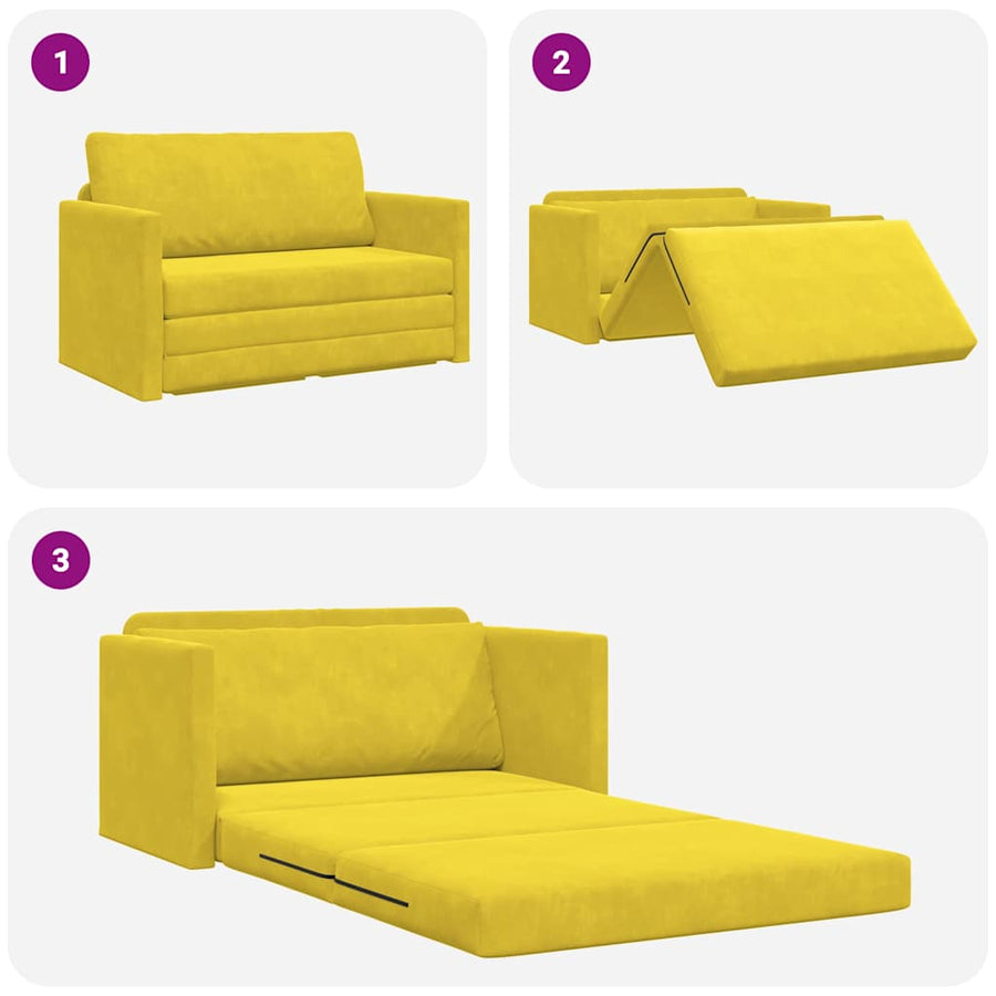 Sofa Bed Zonnebloemgeel 124 x 204 x 61 cm Fluweel
