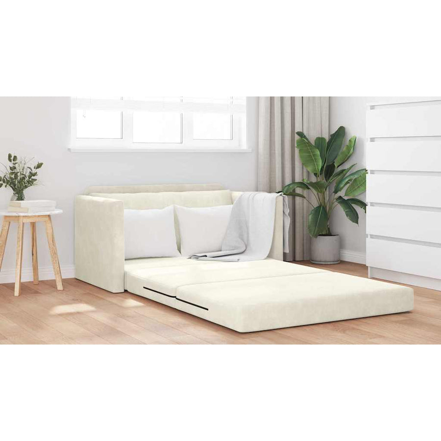 Slaapbank 110cm Crème Fluweel