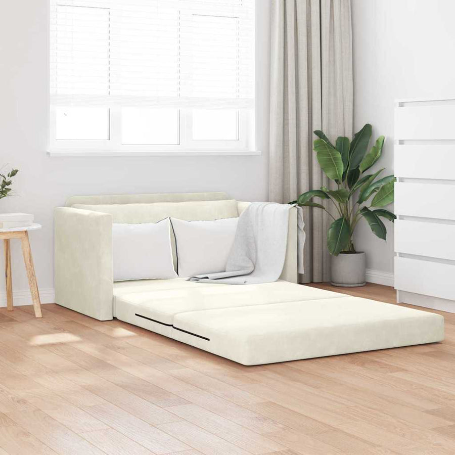 Slaapbank 110cm Crème Fluweel