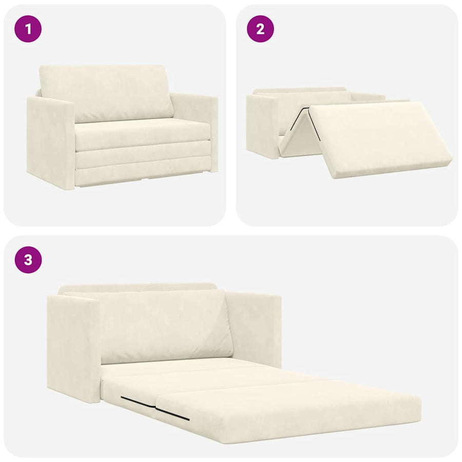 Slaapbank 110cm Crème Fluweel