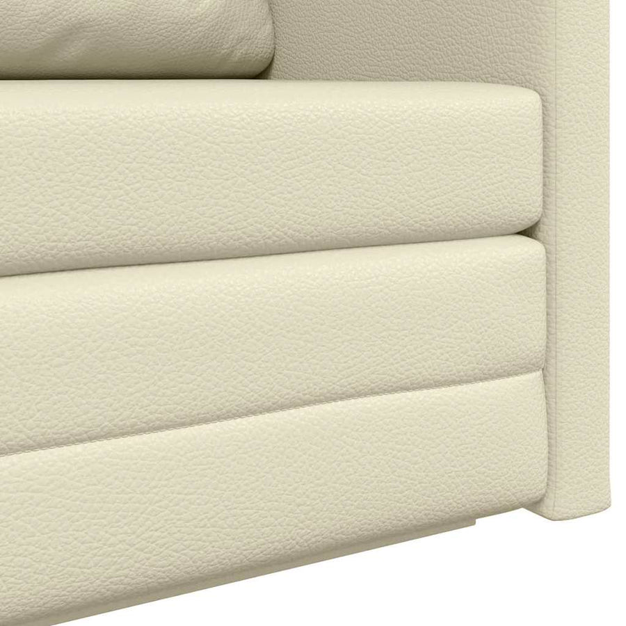 Slaapbank 110cm Crème Kunstleer