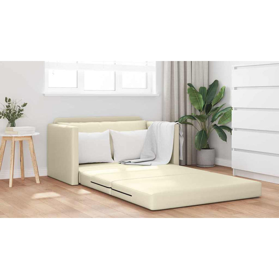 Slaapbank 110cm Crème Kunstleer