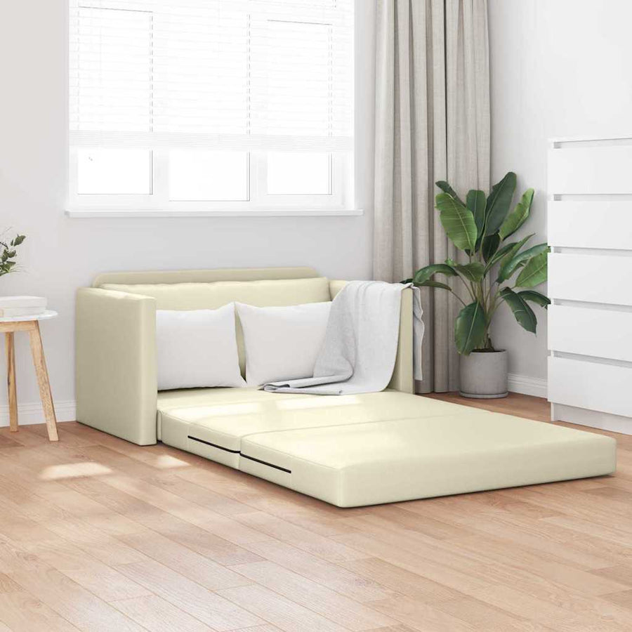 Slaapbank 110cm Crème Kunstleer