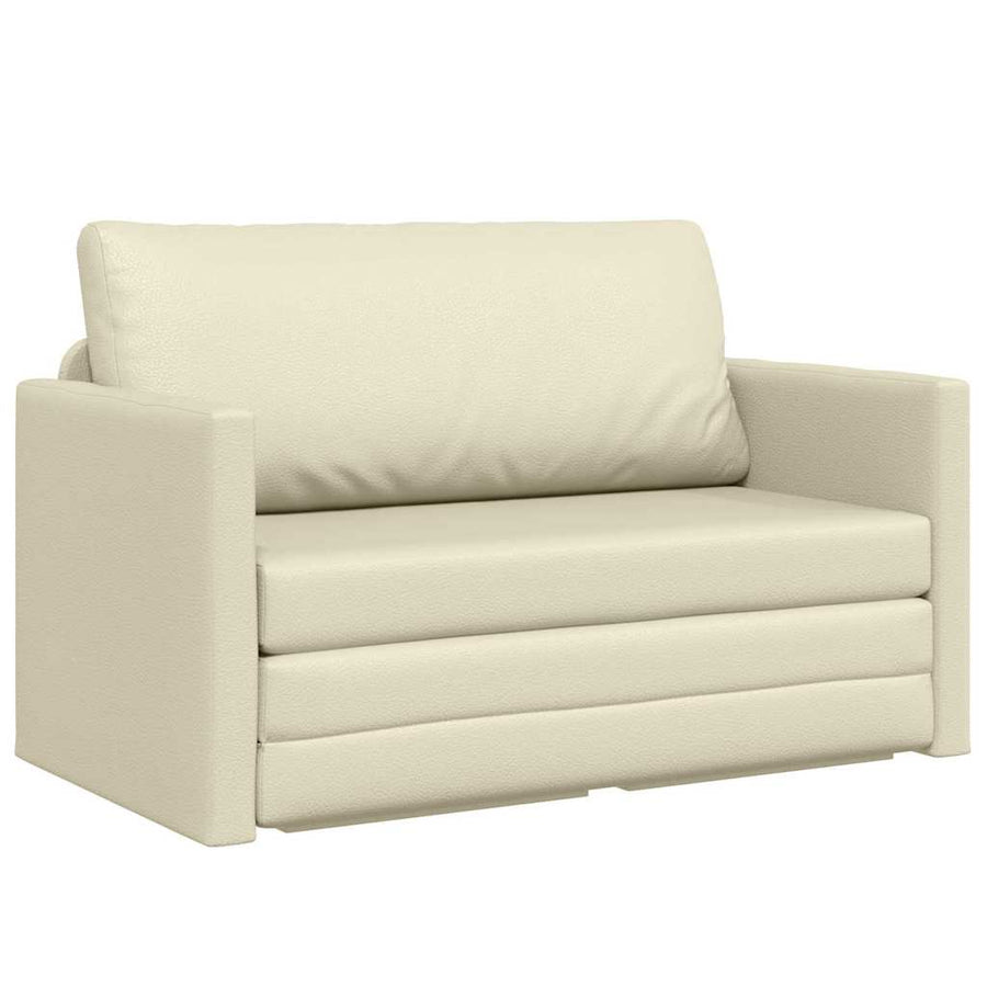 Slaapbank 110cm Crème Kunstleer