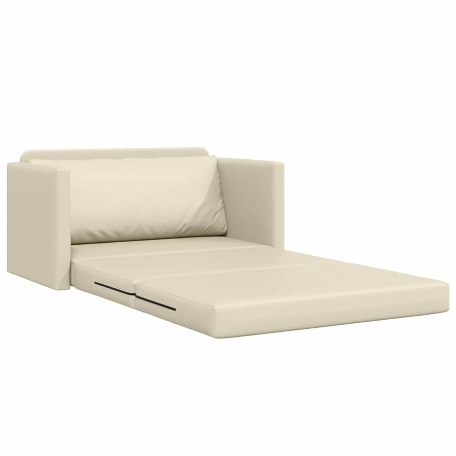 Slaapbank 110cm Crème Kunstleer