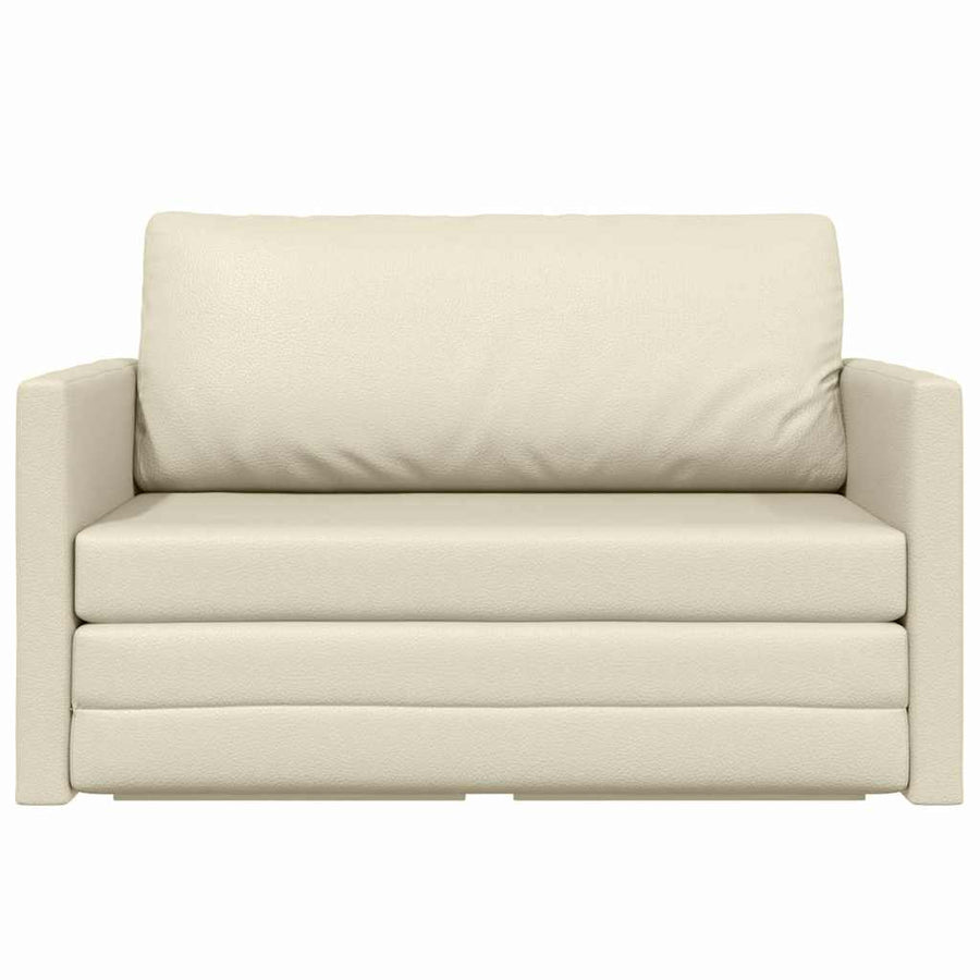 Slaapbank 110cm Crème Kunstleer