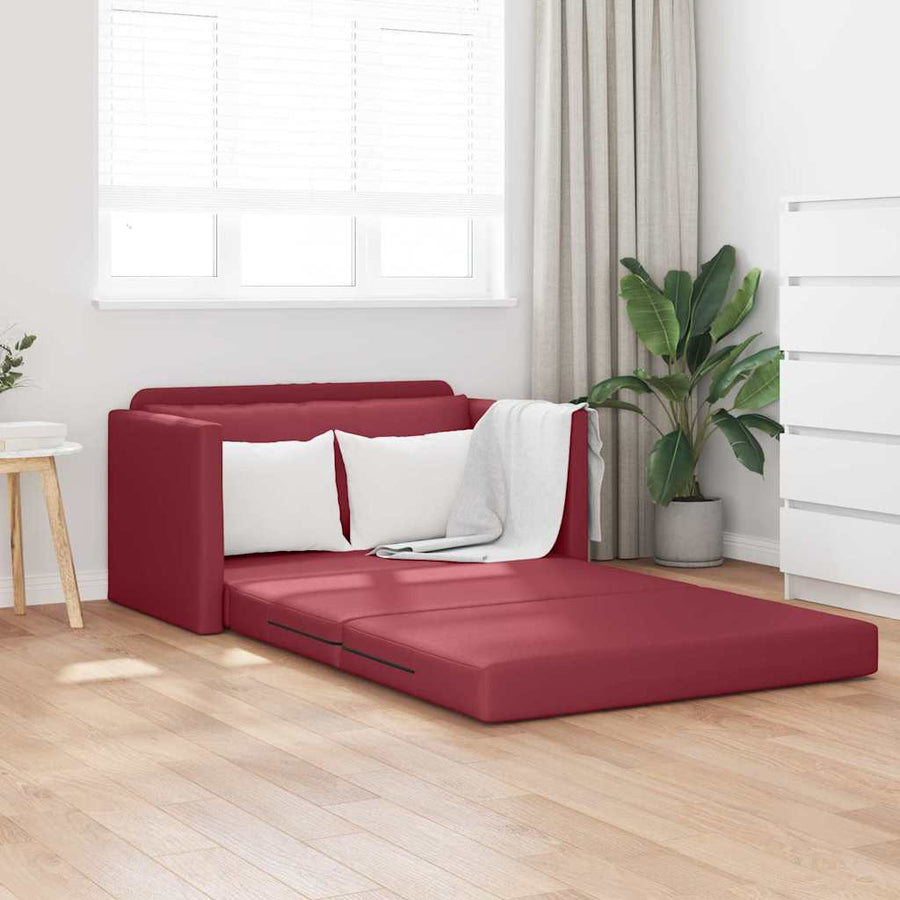 Slaapbank 110cm Wijnrood Kunstleer