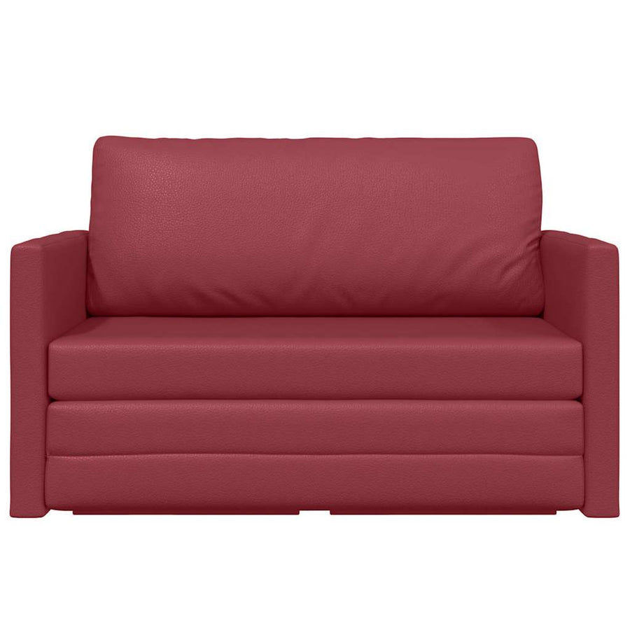 Slaapbank 110cm Wijnrood Kunstleer
