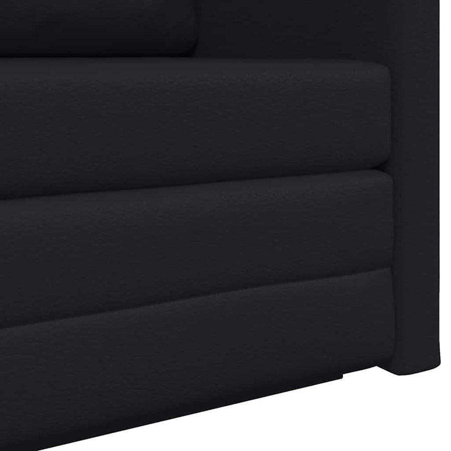 Slaapbank 110cm Zwart Kunstleer