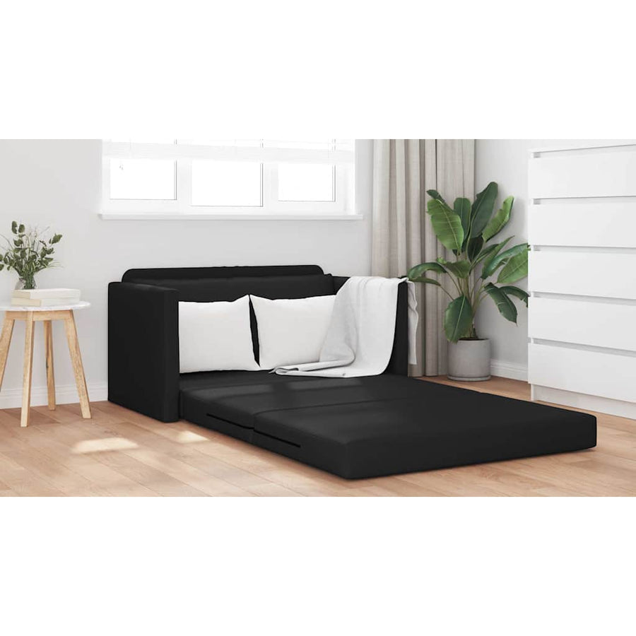 Slaapbank 110cm Zwart Kunstleer