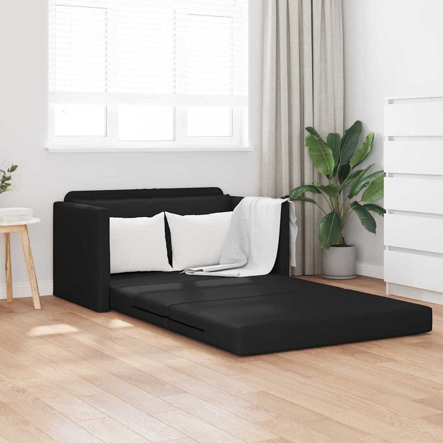 Slaapbank 110cm Zwart Kunstleer