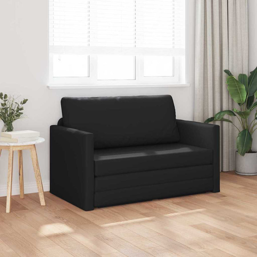 Slaapbank 110cm Zwart Kunstleer