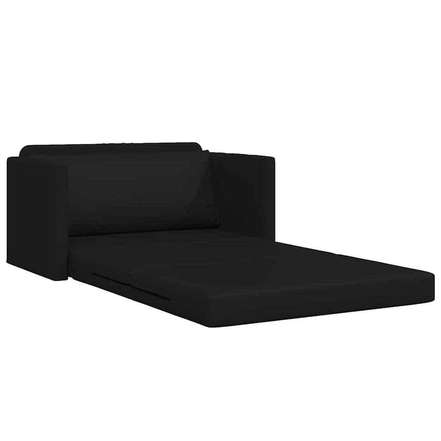 Slaapbank 110cm Zwart Kunstleer