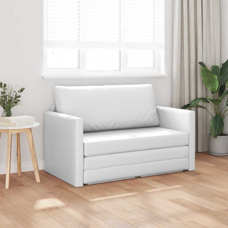 Slaapbank 110cm Wit Kunstleer