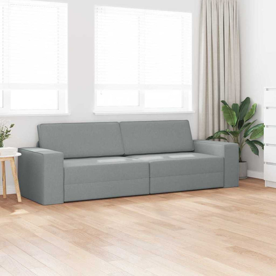 Slaapbank 200cm Lichtgrijs Stof