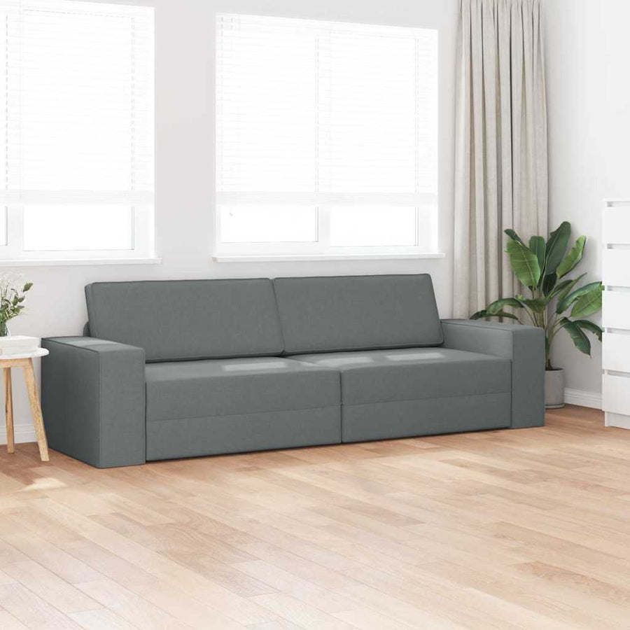 Slaapbank 200cm Donkergrijs Stof