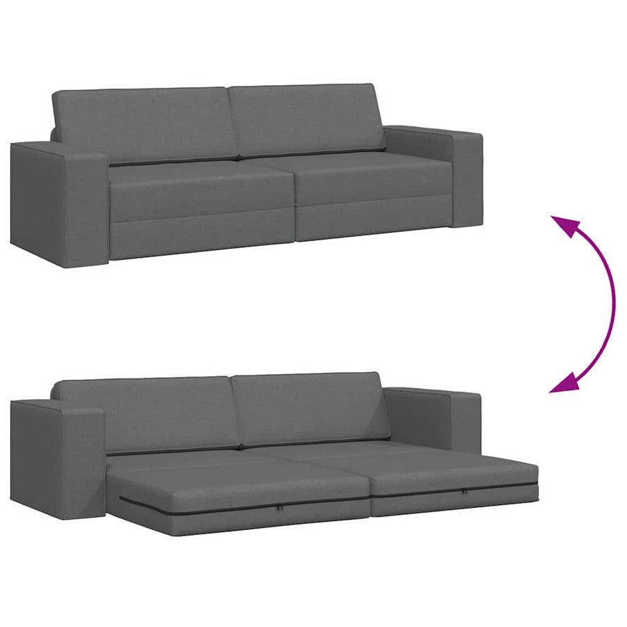 Slaapbank 200cm Donkergrijs Stof