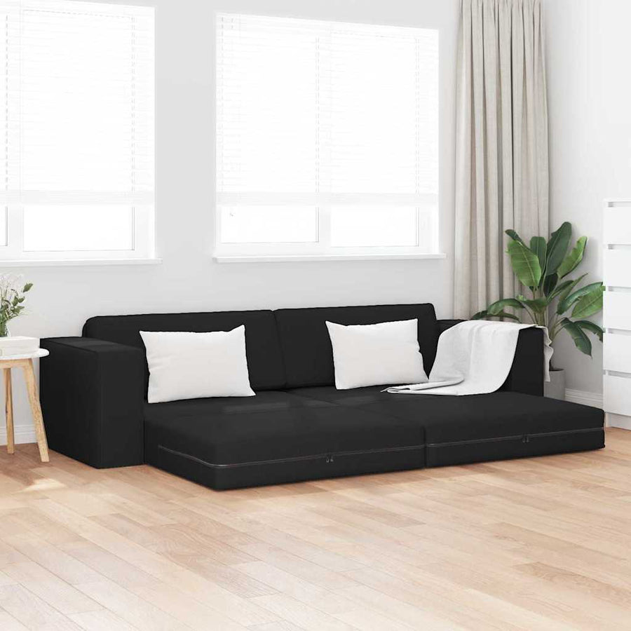 Slaapbank 200cm Zwart Stof