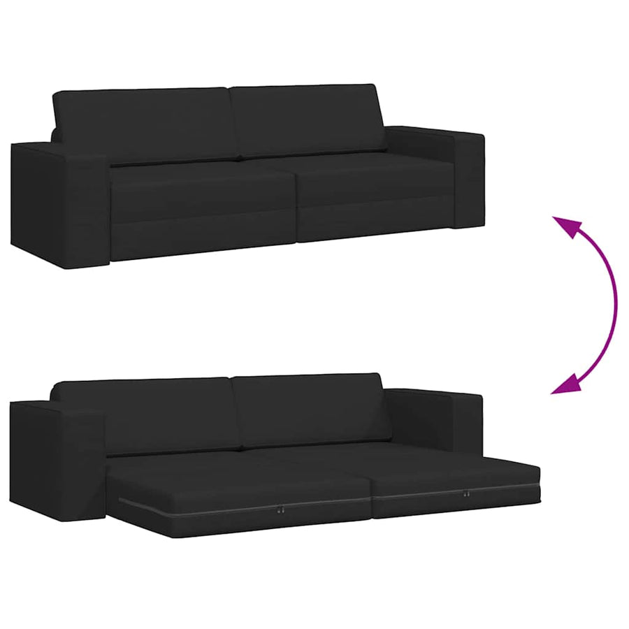 Slaapbank 200cm Zwart Stof