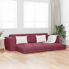 Sofa Bed 200cm Wine Red Fabric