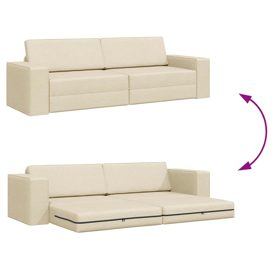 Slaapbank Crème 245 x 78 x 77 cm Stof