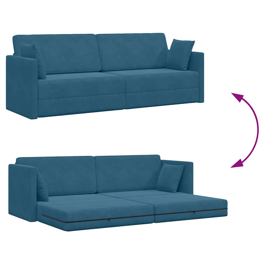 Vloerslaapbank Blauw 213 x 70 x 77 cm Fluweel