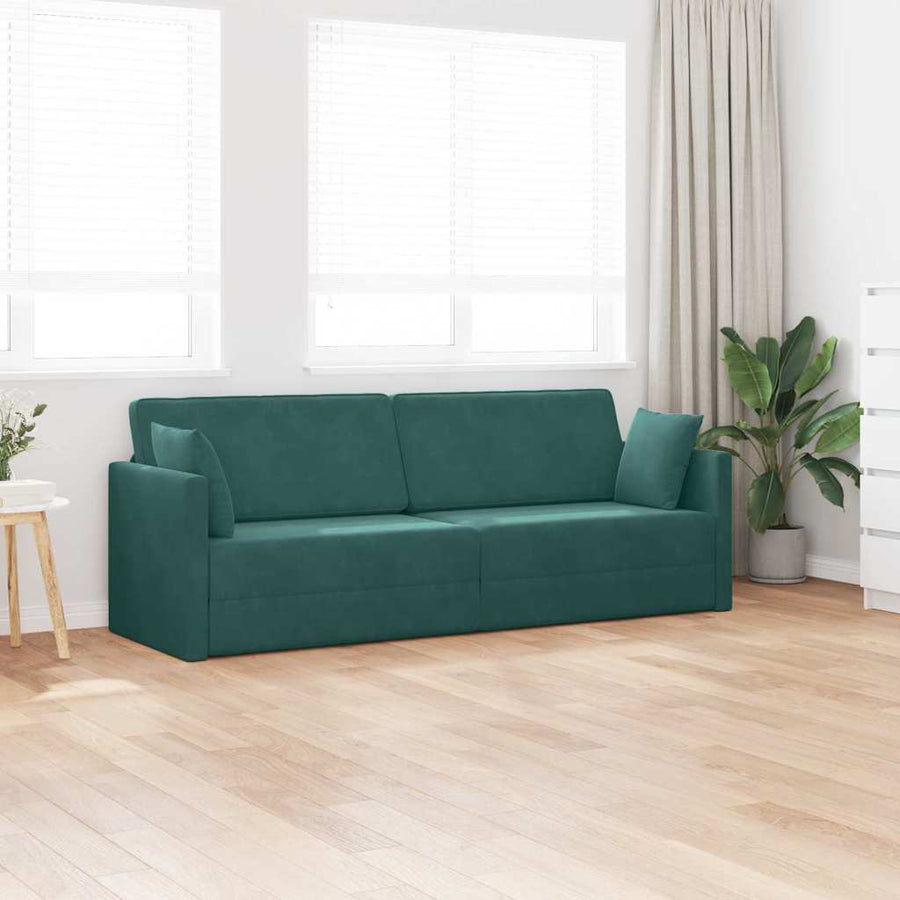 Vloerslaapbank Donkergroen 213 x 70 x 77 cm Fluweel