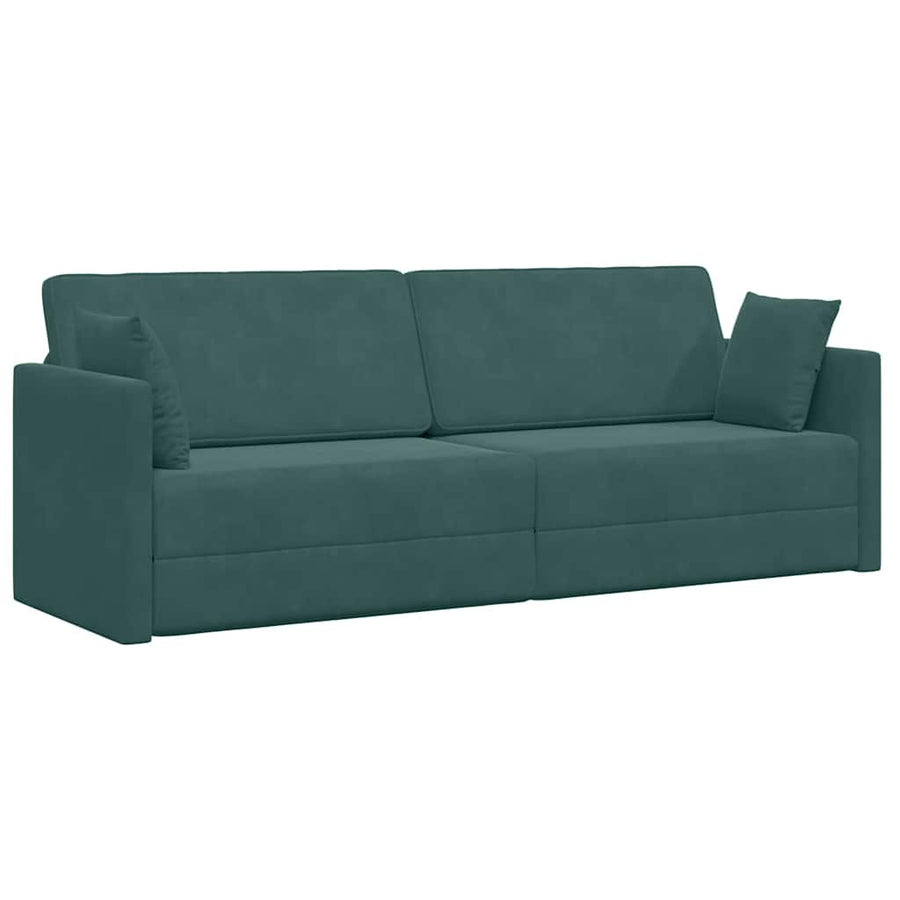 Vloerslaapbank Donkergroen 213 x 70 x 77 cm Fluweel