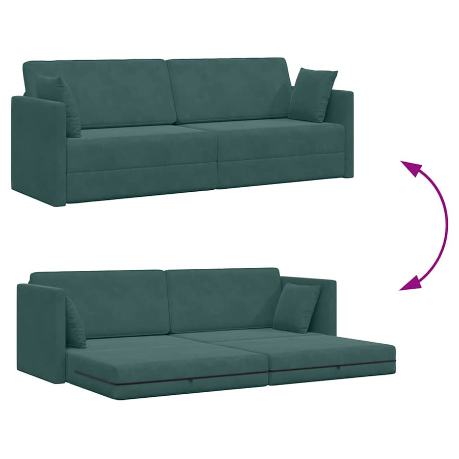 Vloerslaapbank Donkergroen 213 x 70 x 77 cm Fluweel