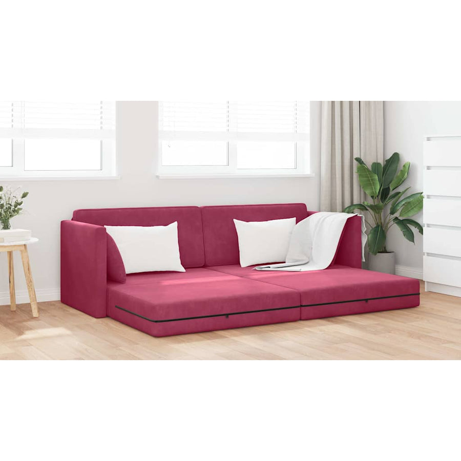 Slaapbank Wijnrood 213 x 70 x 77 cm Fluweel