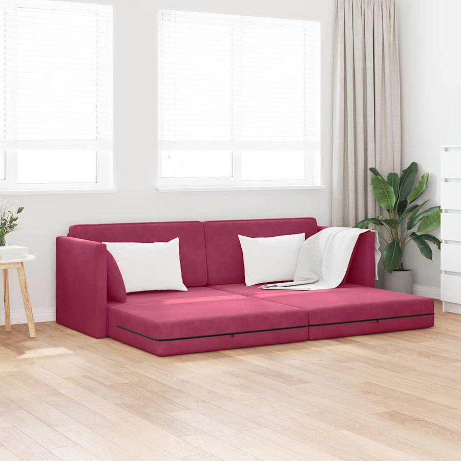 Slaapbank Wijnrood 213 x 70 x 77 cm Fluweel