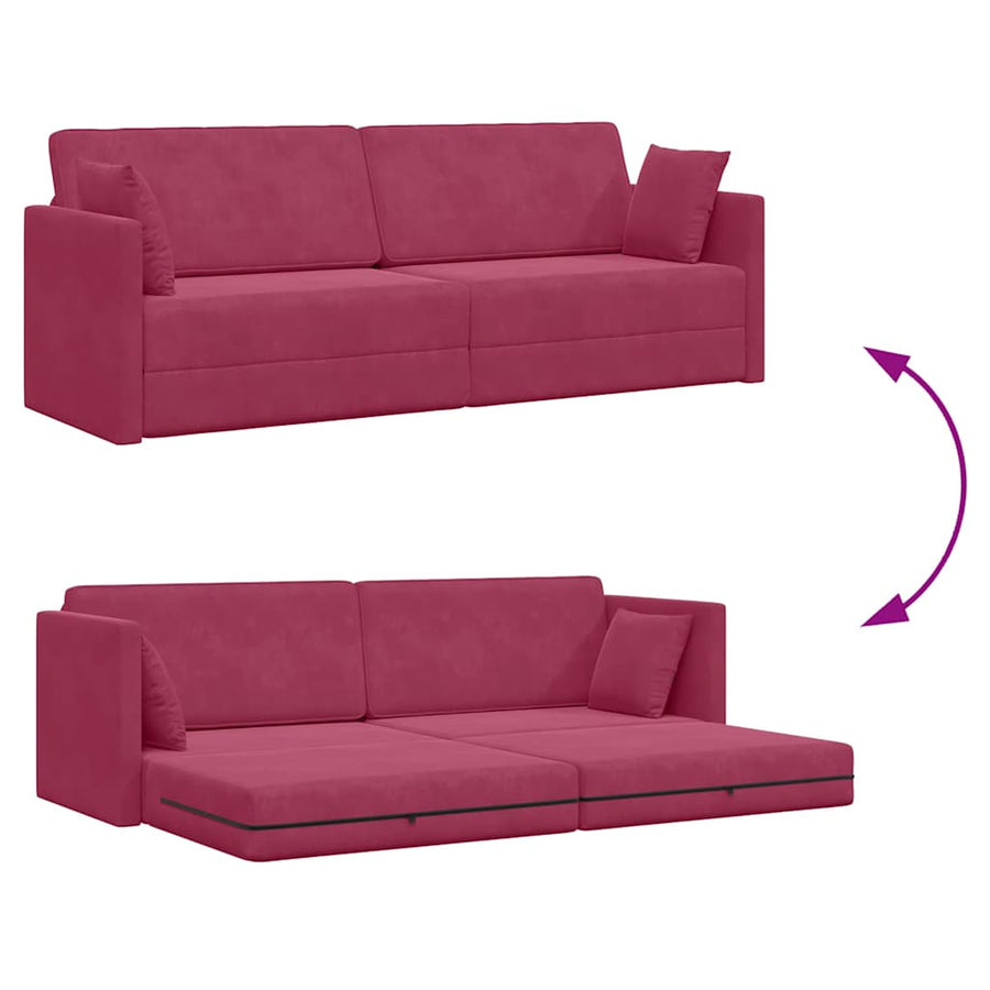 Slaapbank Wijnrood 213 x 70 x 77 cm Fluweel